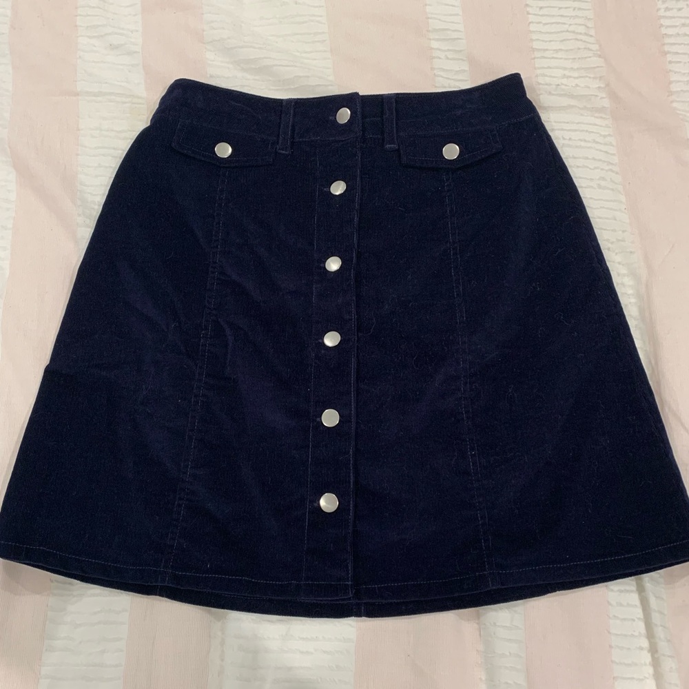 Francesca’s Corduroy Navy Blue Skirt